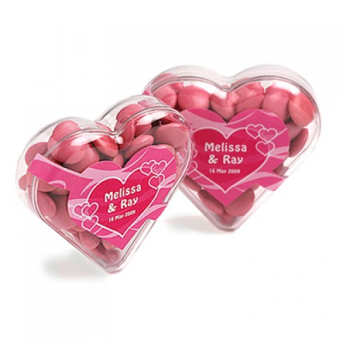 ACRYLIC HEART WITH CHOC BEANS 50G (Mixed Colours)
