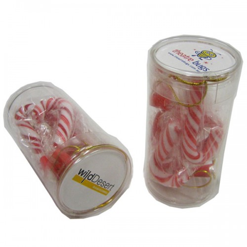 PET Tube filled with Candy Canes x6