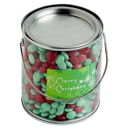 Big PVC Bucket with Christmas Choc Beans 875G